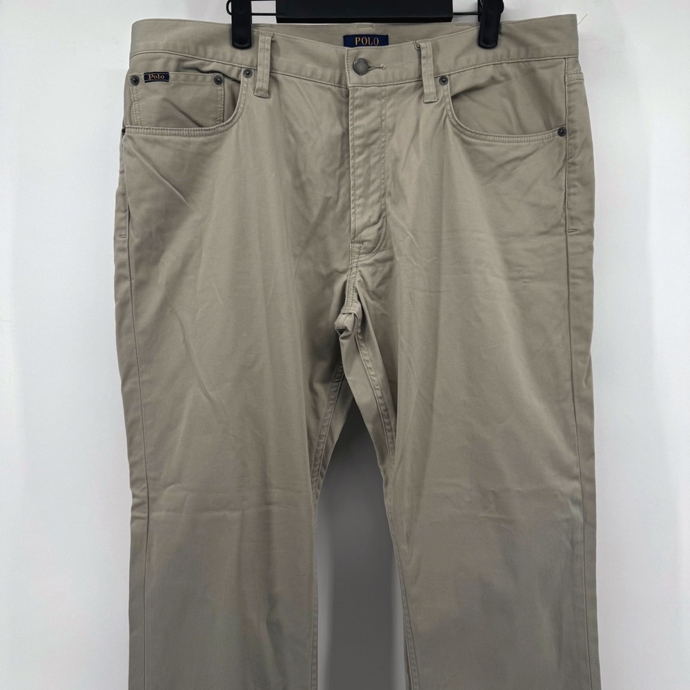 Polo Ralph Lauren Mens 36x30 Khaki Tan Stretch Five Pocket Pants Straight